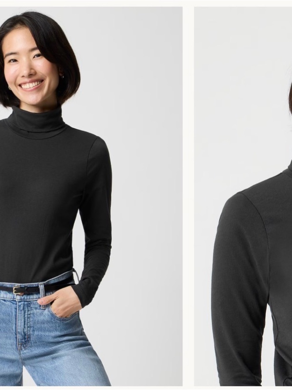 Women’s Black Turtleneck Sweater - Classic Long Sleeve by j crew tissue soft